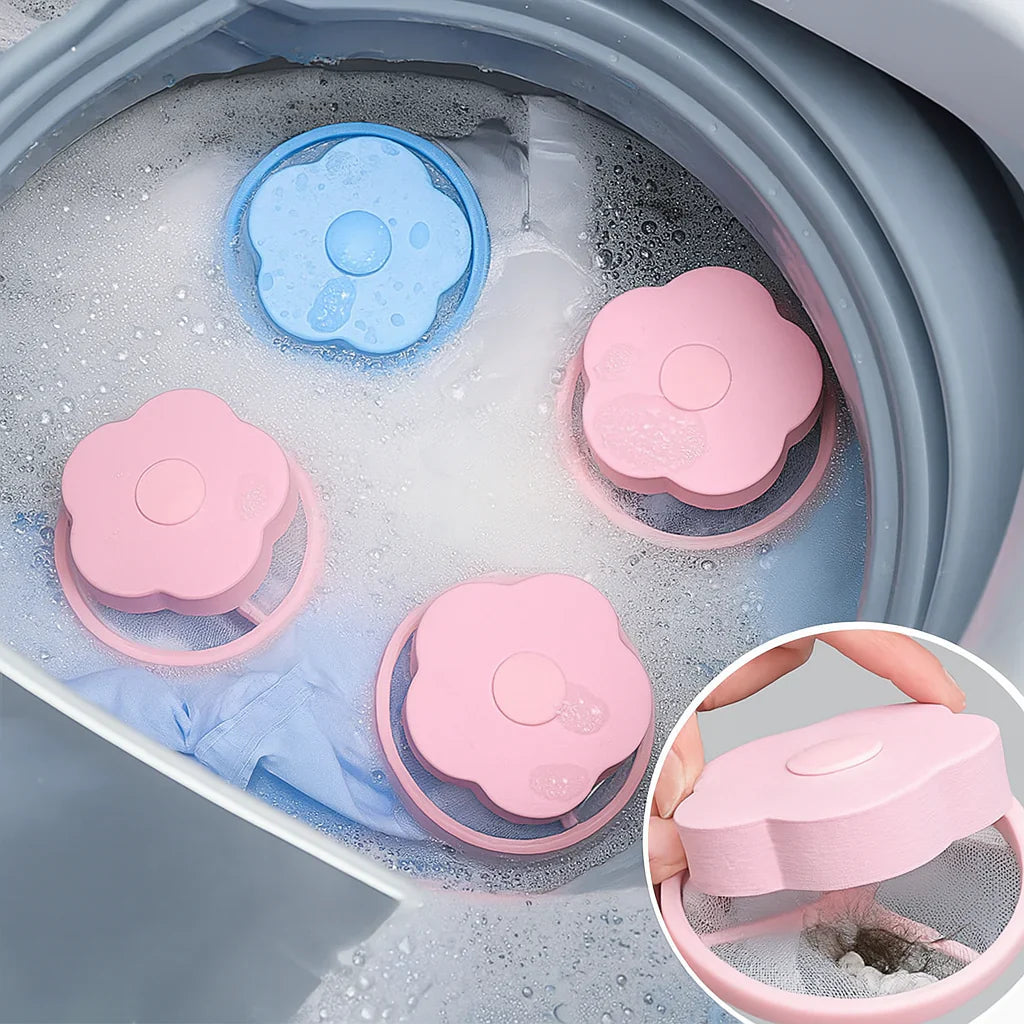 Set de 4 capsules ramasse-poils pour machine à laver