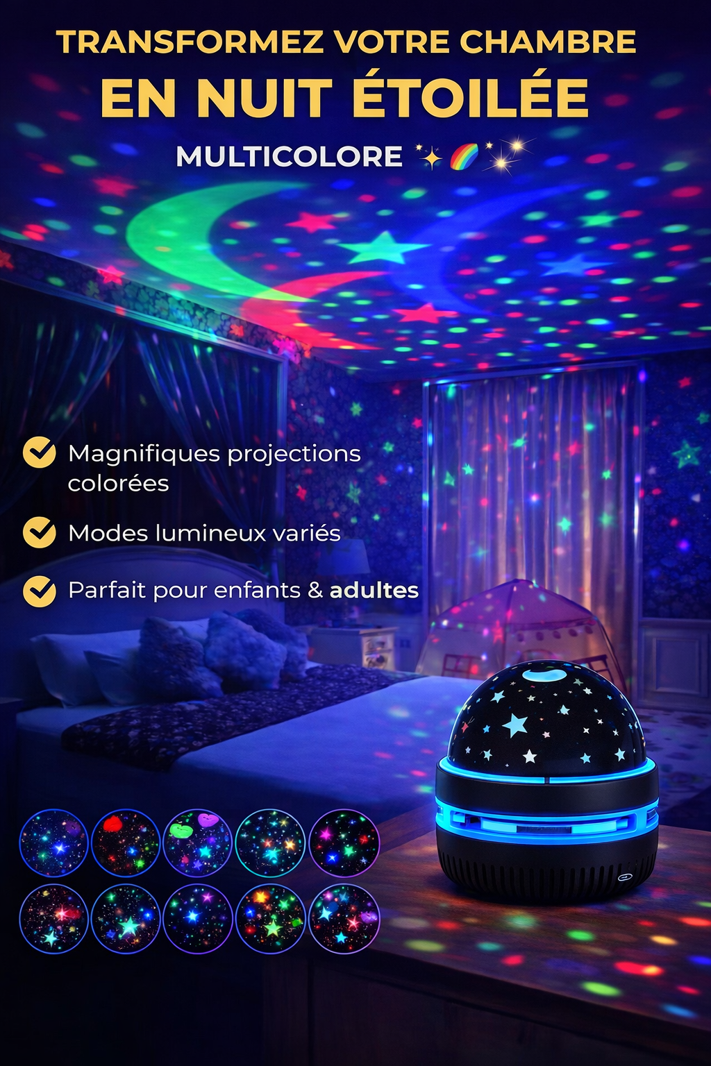 Projecteur Ciel Étoilé Multicolore
